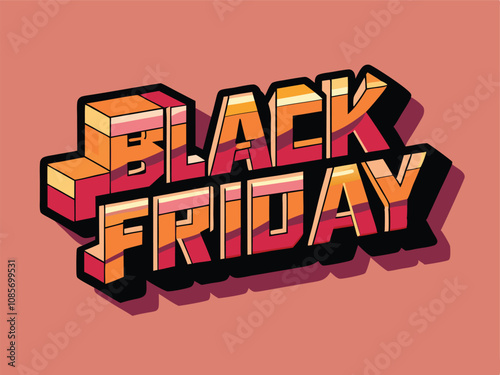 Professional 3D Text Design for Black Friday