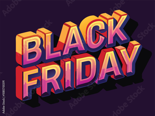 Editable 3D Black Friday Typography Design