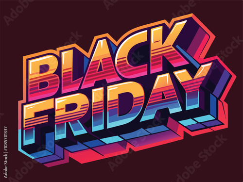 Black Friday Bold 3D Text for Promotions