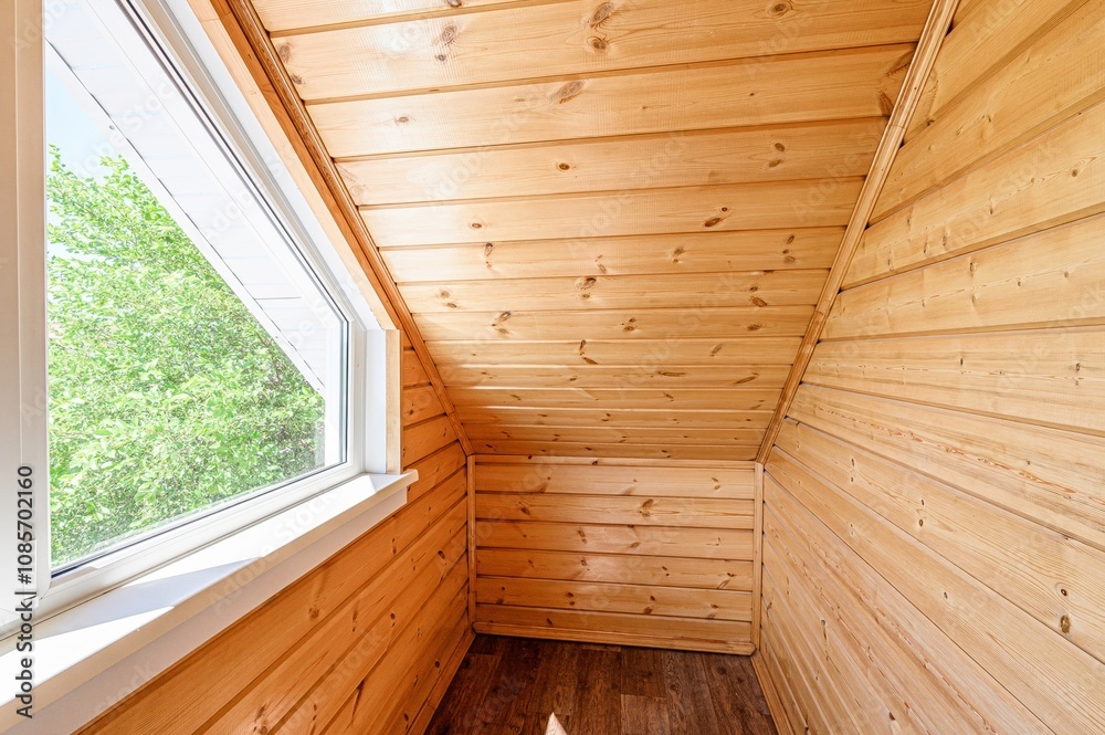 interior apartment room balcony overlooking the street, empty space without furniture