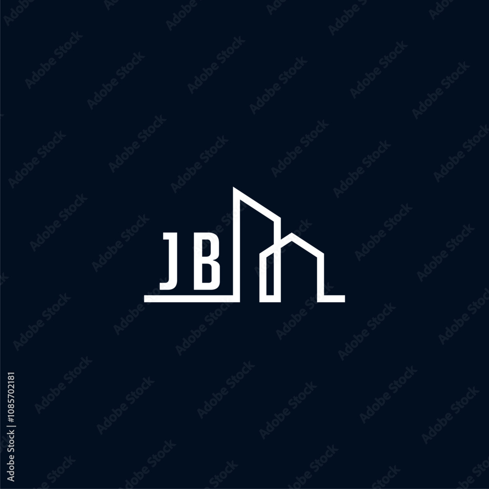 JB initials a sleek and modern logo showcases abstract architectural shapes, emphasizing creativity and innovation in building design against a dark background JB initials a sleek and modern logo showcases abstract architectural shapes, emphasizing creativity and innovation in building design against a dark background