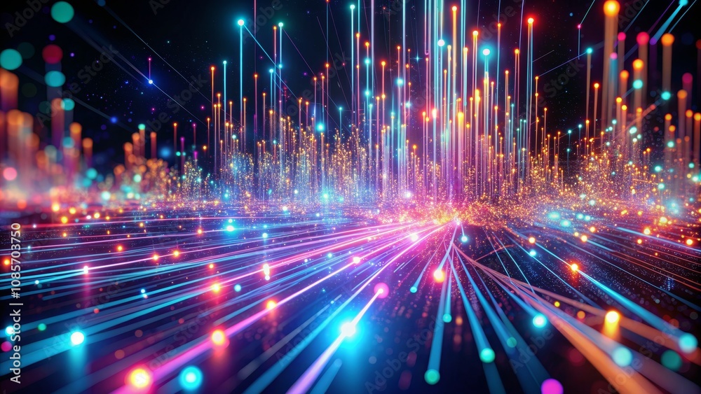 Digital Cityscape Abstract Neon Lights, 3D Render, Futuristic Technology, Network, Data, Connection, AI Digital Cityscape Abstract Neon Lights, 3D Render, Futuristic Technology, Network, Data, Connection, AI