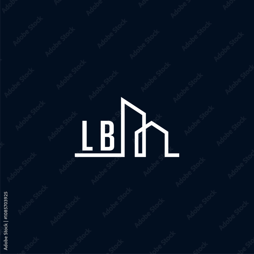 LB initials a sleek and modern logo showcases abstract architectural shapes, emphasizing creativity and innovation in building design against a dark background LB initials a sleek and modern logo showcases abstract architectural shapes, emphasizing creativity and innovation in building design against a dark background