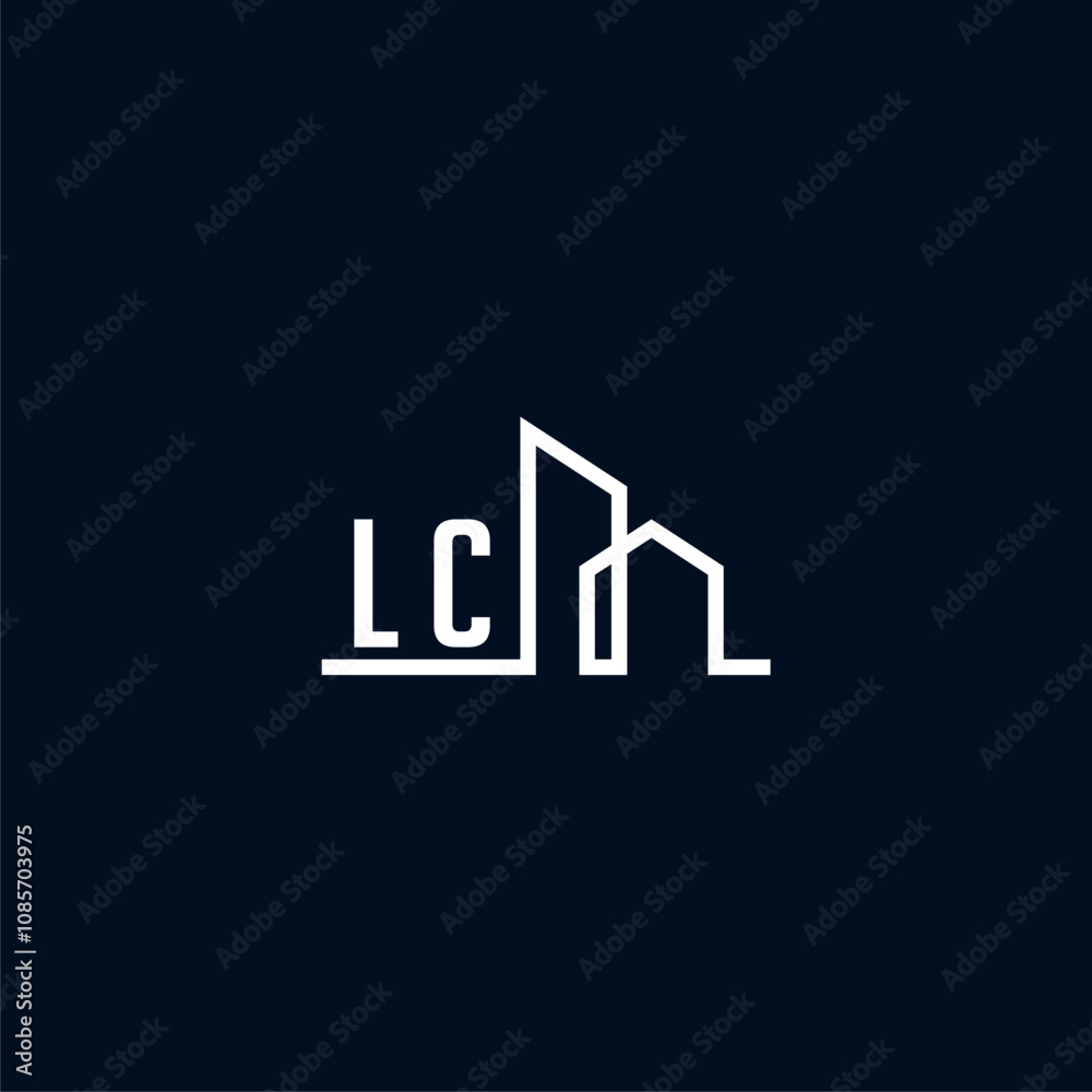 LC initials a sleek and modern logo showcases abstract architectural shapes, emphasizing creativity and innovation in building design against a dark background LC initials a sleek and modern logo showcases abstract architectural shapes, emphasizing creativity and innovation in building design against a dark background
