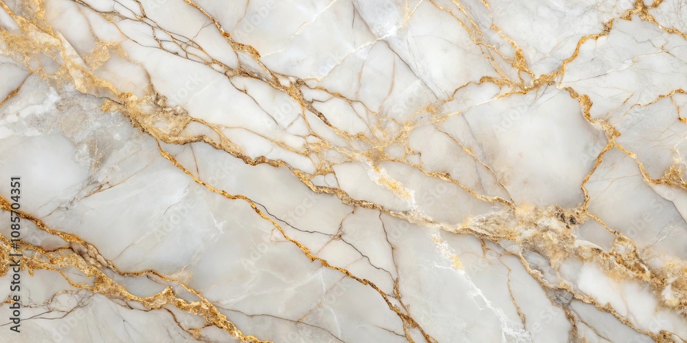 Naklejka premium Elegant white marble background with golden veins, perfect for luxurious design projects