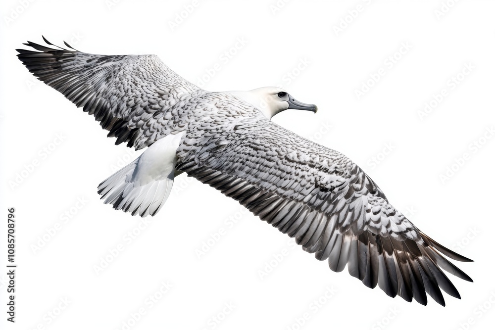 Obraz premium Graceful Albatross Soars in the Sky: A Majestic Display of Nature's Beauty in Flight - Perfect for Wildlife Photography Enthusiasts