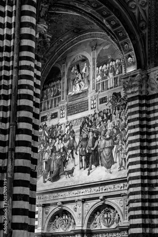 Fototapeta premium Interior view of the Siena Cathedral in Siena, dedicated to the Assumption of Mary, Tuscany, Italy