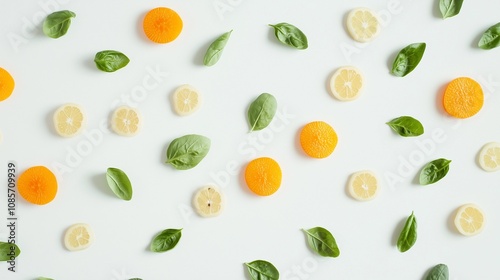 Wallpaper Mural Close-up of vibrant fresh vegetables and fruits arranged in a perfect circular pattern on a white background. This composition represents a healthy metabolism concept, emphasizing organic nutrition Torontodigital.ca