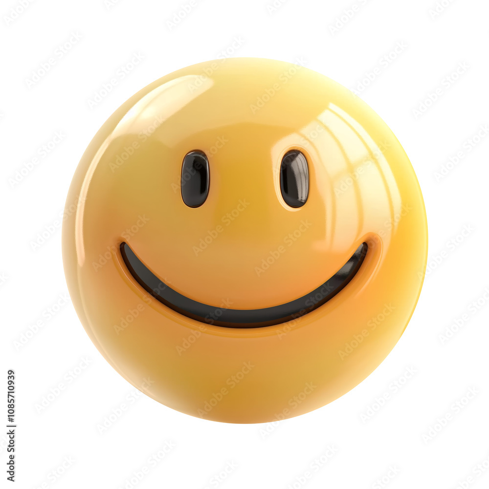 Fototapeta premium 3d Emoticon or Smiley smirking cool with yellow ball emoji.