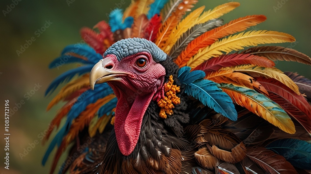 Vibrant PNG Illustration of a Turkey with Spread Feathers Vibrant PNG Illustration of a Turkey with Spread Feathers