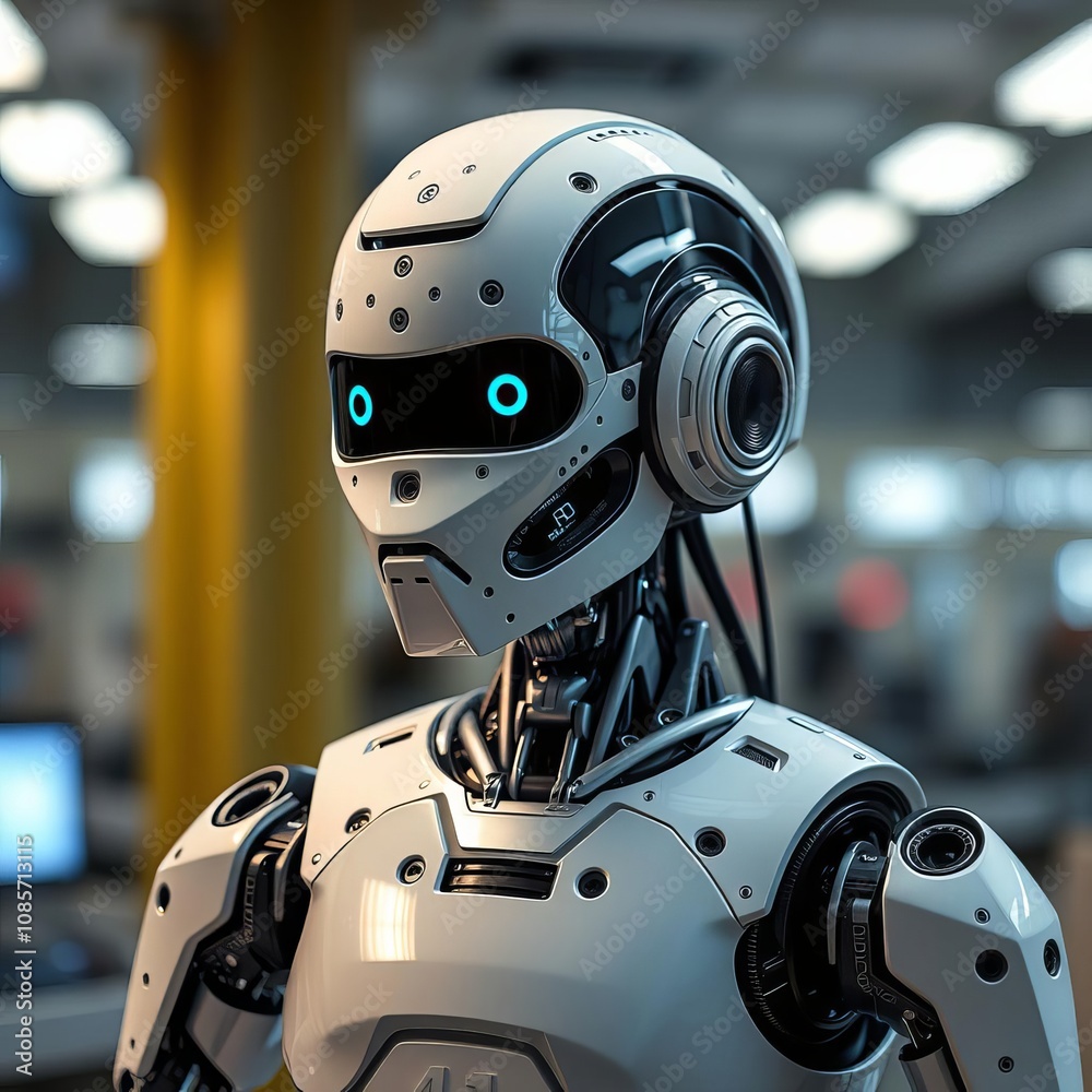 Robot futurista con inteligencia artificial Robot futurista con inteligencia artificial