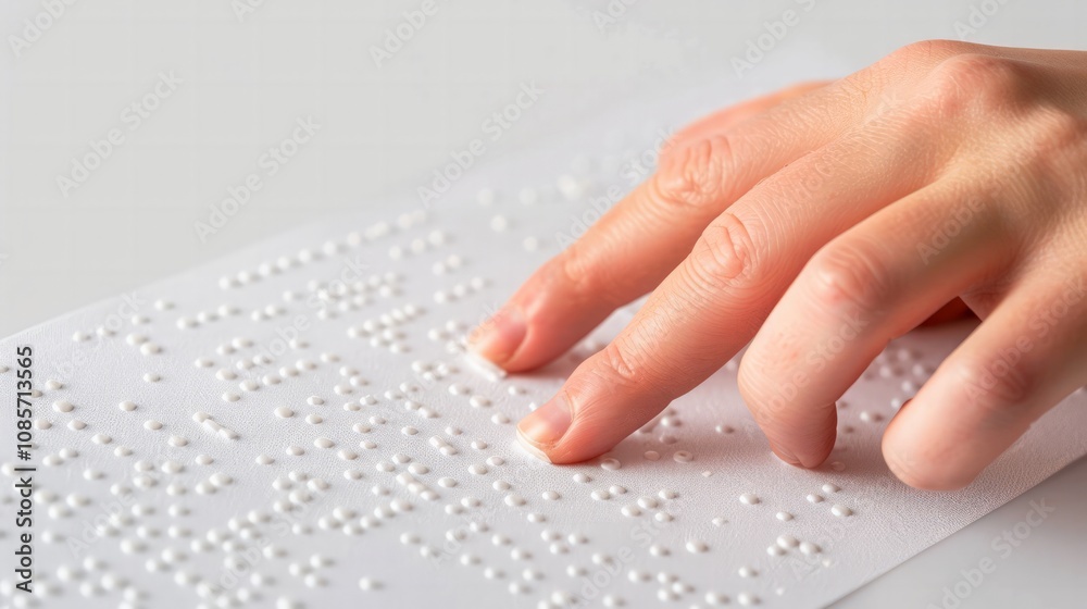 Exploring braille literacy with touch learning environment educational content classroom interactive concept Exploring braille literacy with touch learning environment educational content classroom interactive concept