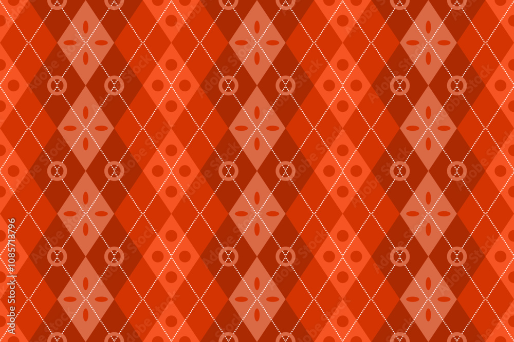 Seamless red argyle unique pattern diamond shapes background vector. Can be used to cloth design, decorative paper, web design, etc. Swatches of seamless pattern included in the file for ease of use. Seamless red argyle unique pattern diamond shapes background vector. Can be used to cloth design, decorative paper, web design, etc. Swatches of seamless pattern included in the file for ease of use.