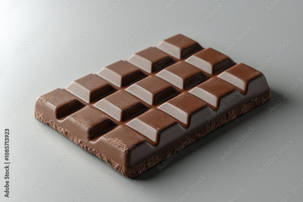 Sweet milk chocolate bar with raised squares, perfect for a treat or baking Sweet milk chocolate bar with raised squares, perfect for a treat or baking