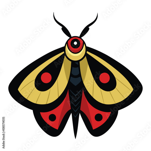 Solid color Io Moth animal vector design