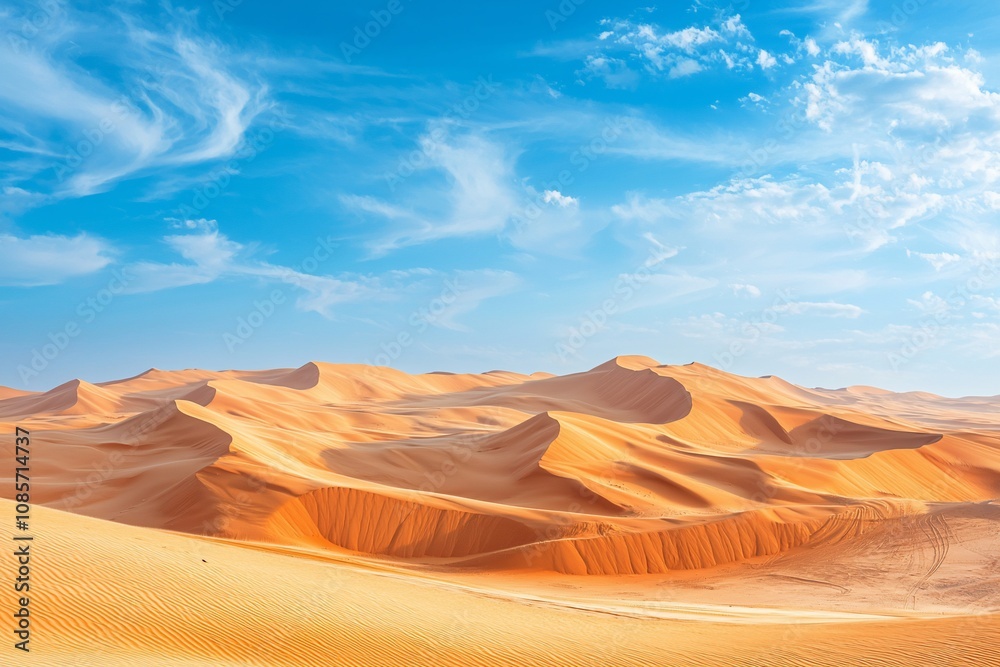 Stunning Desert Landscape Beneath a Bright Blue Sky Stunning Desert Landscape Beneath a Bright Blue Sky