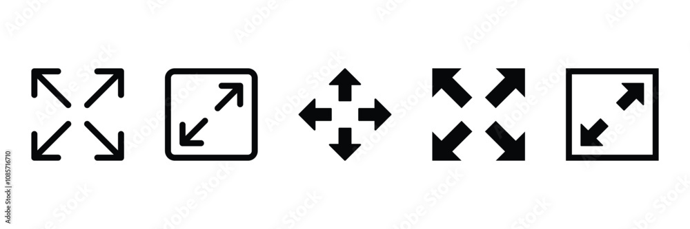 Fullscreen icon for web and mobile app. Expand to full screen sign and symbol. Vector illustration Fullscreen icon for web and mobile app. Expand to full screen sign and symbol. Vector illustration