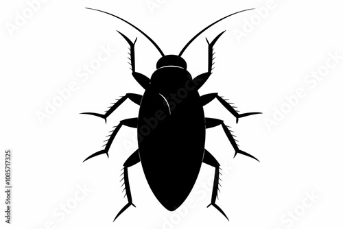 Cockroach silhouette, cockroach icon vector on white background
