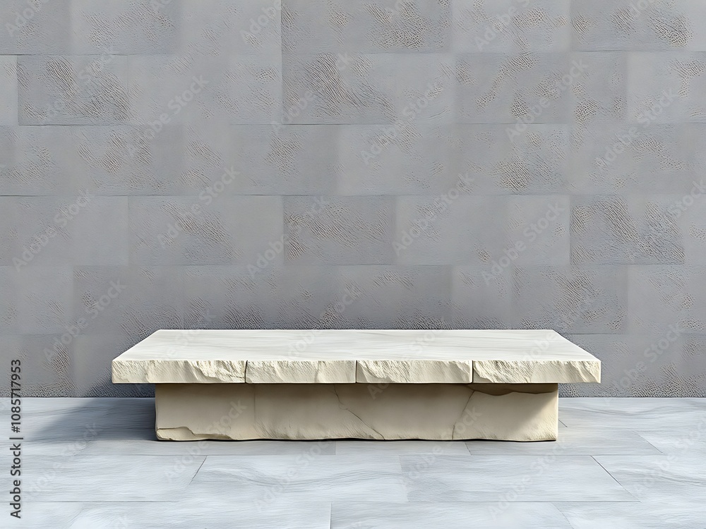 Stone Platform Against a Textured Wall Stone Platform Against a Textured Wall