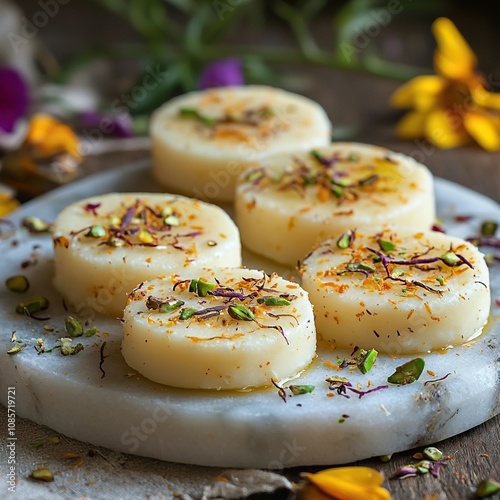 indian sandesh sweetened paneer photo