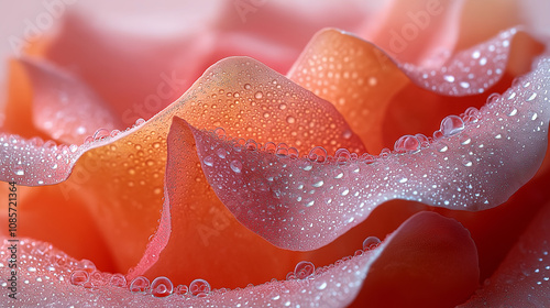 Rose Petals Dew Drops Macro Photography 
