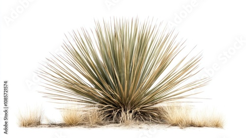 Isolated Yucca Plant Cutout on White Background photo