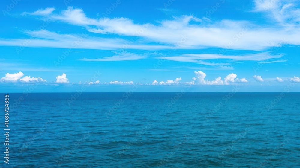 custom made wallpaper toronto digitalA tranquil ocean background with clear blue water and a cloudless sky, perfect for use as a desktop wallpaper or backdrop for design projects, peaceful, scenic, outdoors