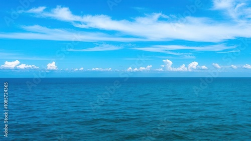 Wallpaper Mural A tranquil ocean background with clear blue water and a cloudless sky, perfect for use as a desktop wallpaper or backdrop for design projects, peaceful, scenic, outdoors Torontodigital.ca