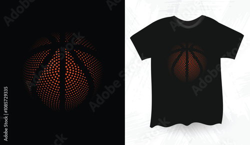 Vintage Basketball icon Graphics t shirt design