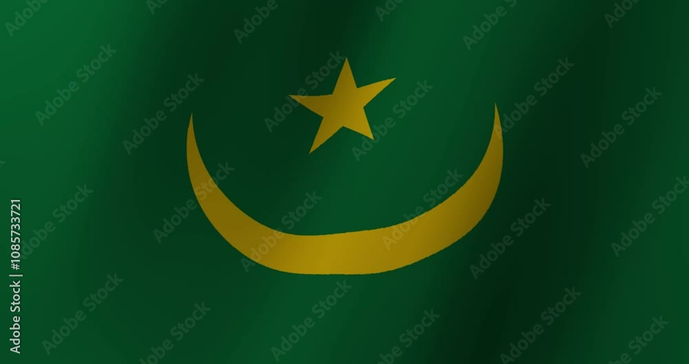The Mauritanian flag waves proudly, a symbol of national identity. The Mauritanian flag waves proudly, a symbol of national identity.