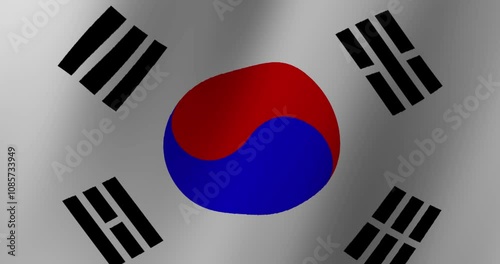 Waving South Korean Flag Symbolizes National Pride