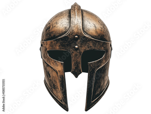 Roman gladiator helmet isolated on transparent background