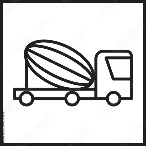 Concrete Mixer Icon Design