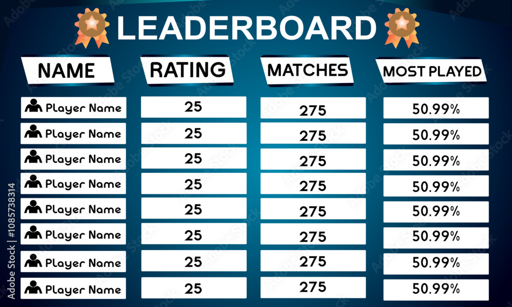 Obraz premium game leaderboard with abstract background vector template