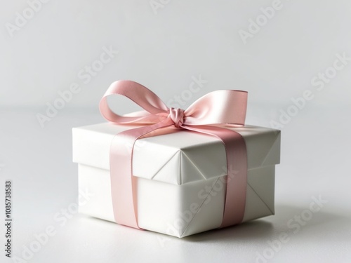 Gift Box with Pink Ribbon - A Perfect Present for Any Occasion. photo