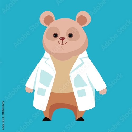 Animal doctors pediatric pediatrician cute characters hospital concept. Vector flat graphic design illustration