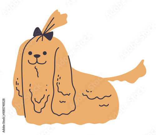 Small dog isolated concept. Vector flat graphic design illustration