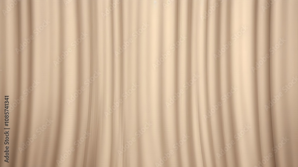 Obraz premium Beige Curtains Draped in Soft Vertical Folds