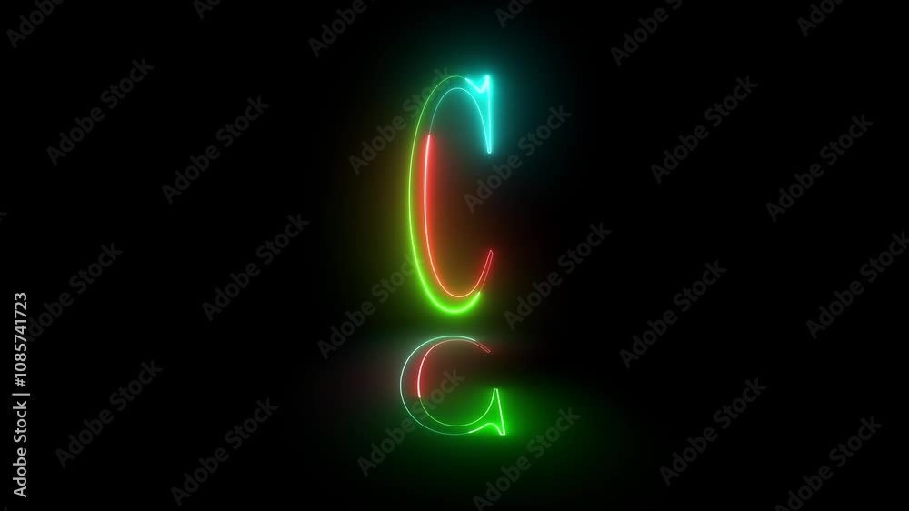 Glowing neon alphabet C. Educational concept with neon letter C. Shine text C the best digital symbol. Glowing neon alphabet C. Educational concept with neon letter C. Shine text C the best digital symbol.