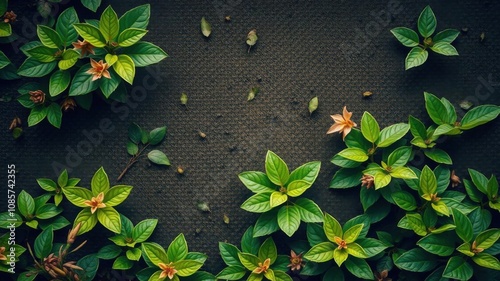 Vibrant bitter green background with textured leaves and foliage, ecology, textured, background photo