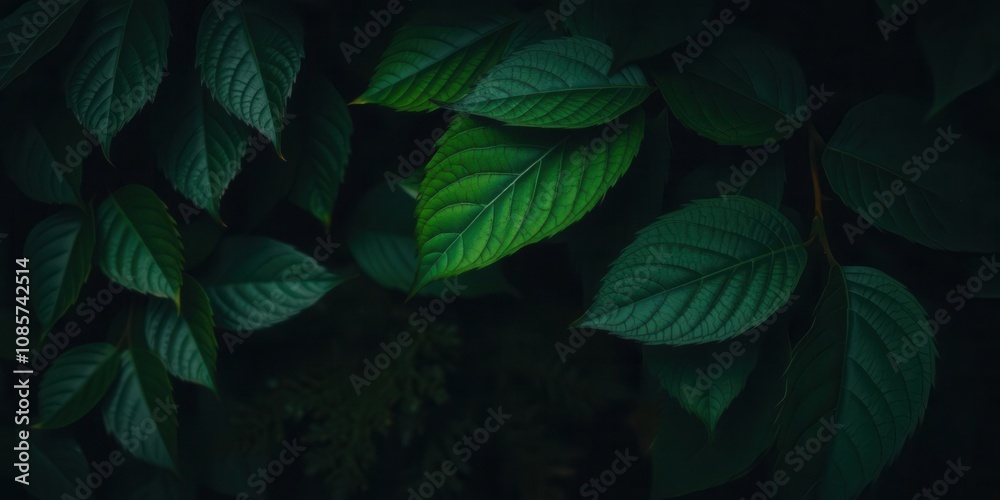 Fototapeta premium Vibrant bitter green background with textured leaves, leaves, natural, bitter