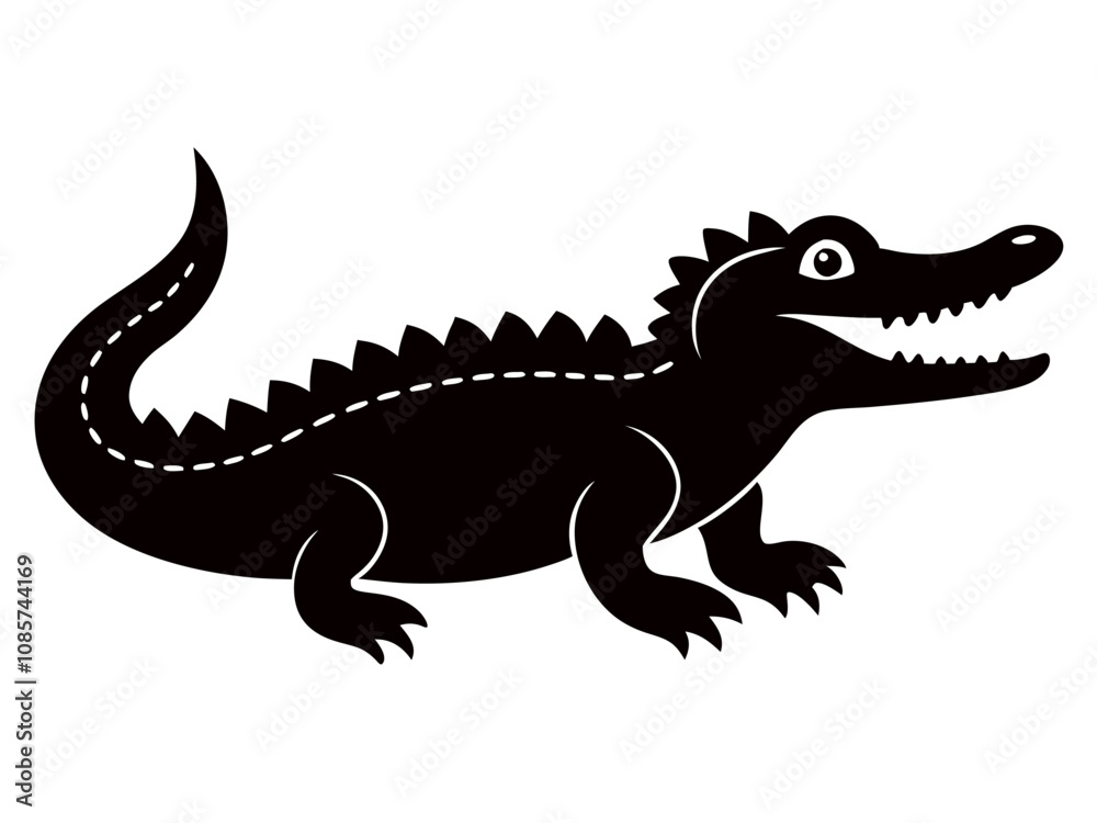 Fototapeta premium Create a cute animal line silhouette art design with a white background
