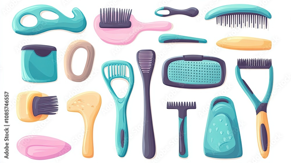 Obraz premium A Collection of Colorful and Diverse Grooming Tools