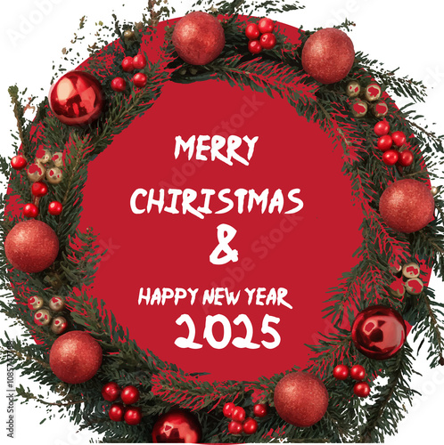 merry charismas and happy new year template  photo