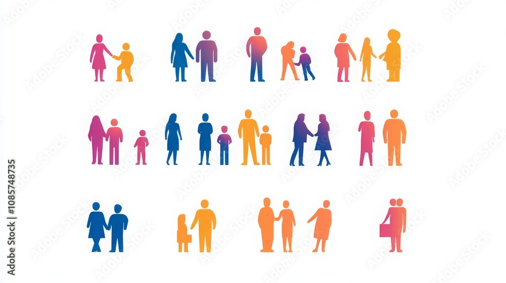 Vector icons of group people, company, team concept. Vector icons of group people, company, team concept.