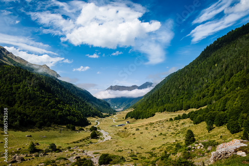 A Tranquil Valley Nestled Between the Pyrenees Mountains photo