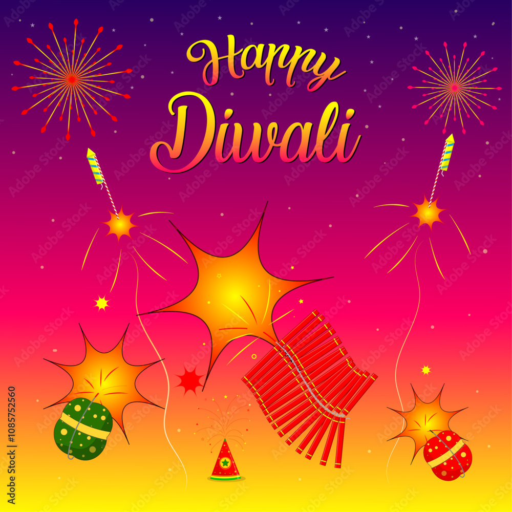 Fototapeta premium Happy Diwali poster design 