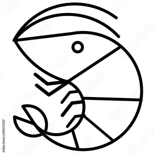 vector of simple shrimp