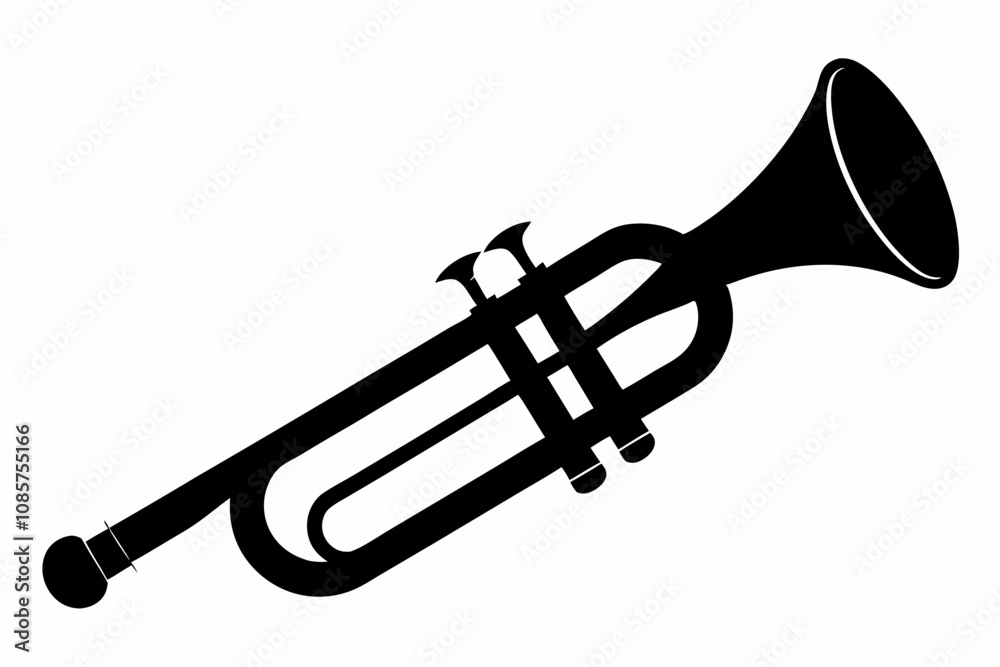 Trumpet silhouette vector, Trumpet icon symbol vector Trumpet silhouette vector, Trumpet icon symbol vector