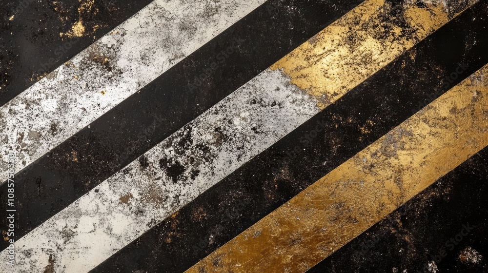 Abstract Grunge Background Featuring Striped Patterns in White, Gold, and Black with a Textured Surface and Distressed Appearance for Creative Projects Abstract Grunge Background Featuring Striped Patterns in White, Gold, and Black with a Textured Surface and Distressed Appearance for Creative Projects